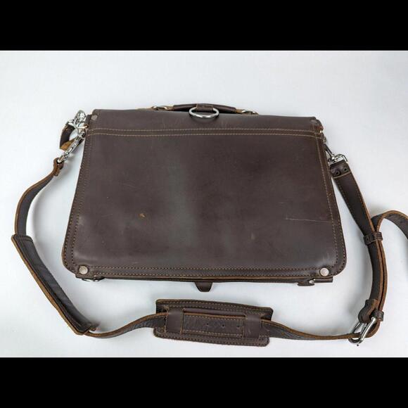 [SOLD] RARE SADDLEBACK Large Front Pocket Leather Briefcase Chestnut Brown - Picture 8 of 15
